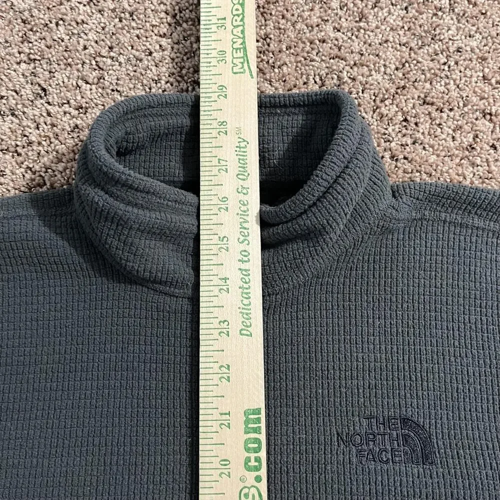 The North Face Fleece Pullover Mens Medium Gray 1/4 Zip Grid Waffle‎ Thermal